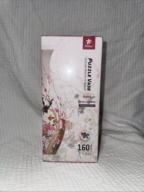 Pintoo Puzzle Vase 160pc Floral & Bird Design (Pink, Cream)